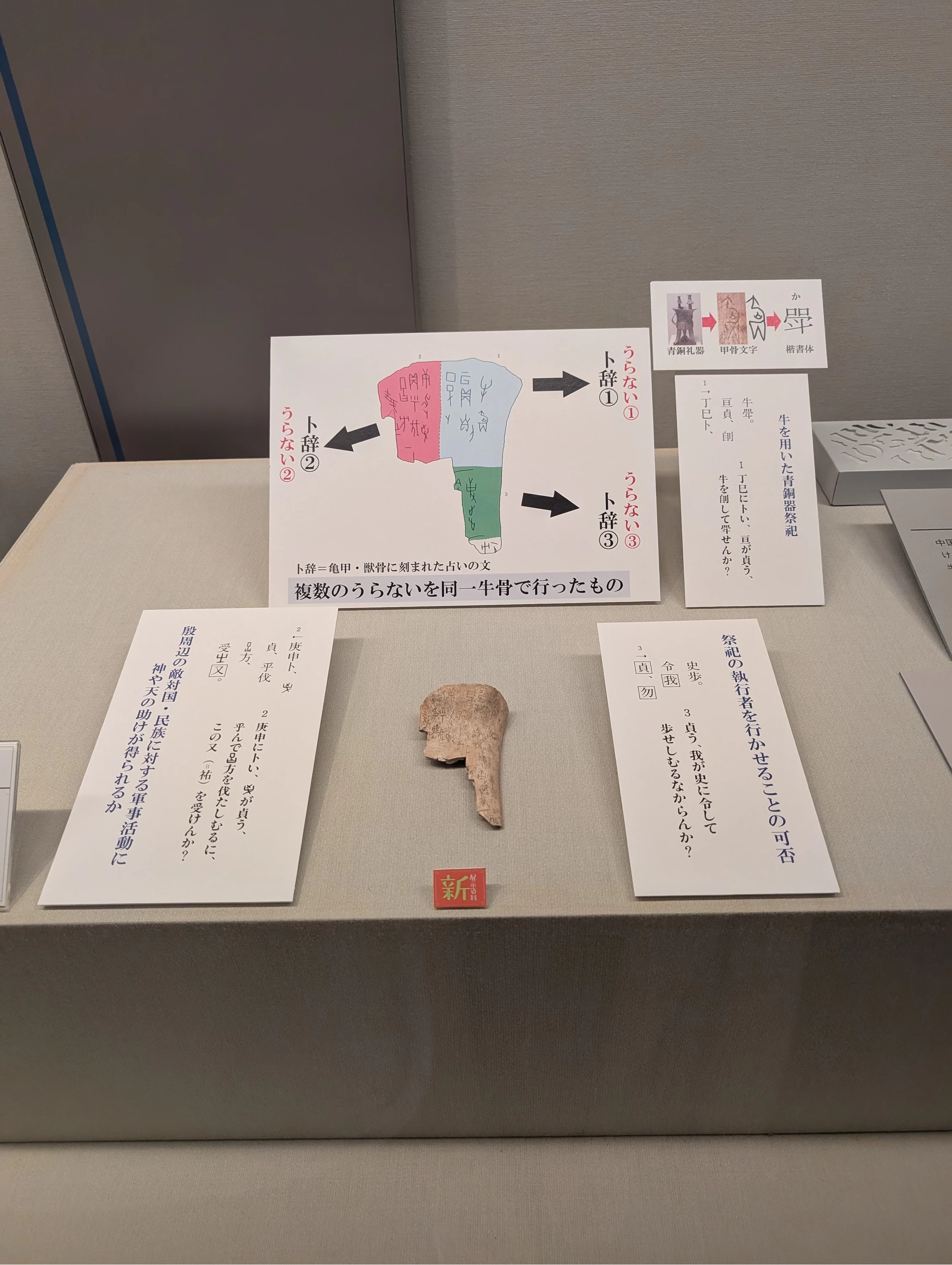 甲骨文字の占い（現地にて撮影）