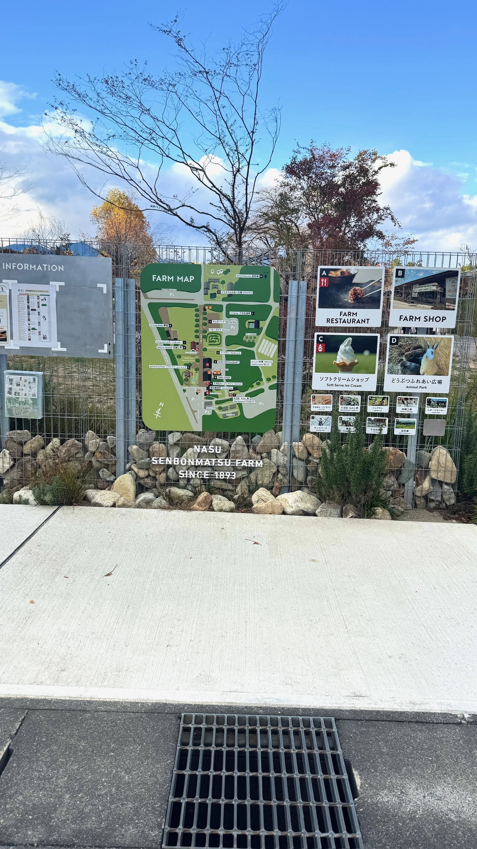 千本松牧場敷地マップ（現地にて撮影）