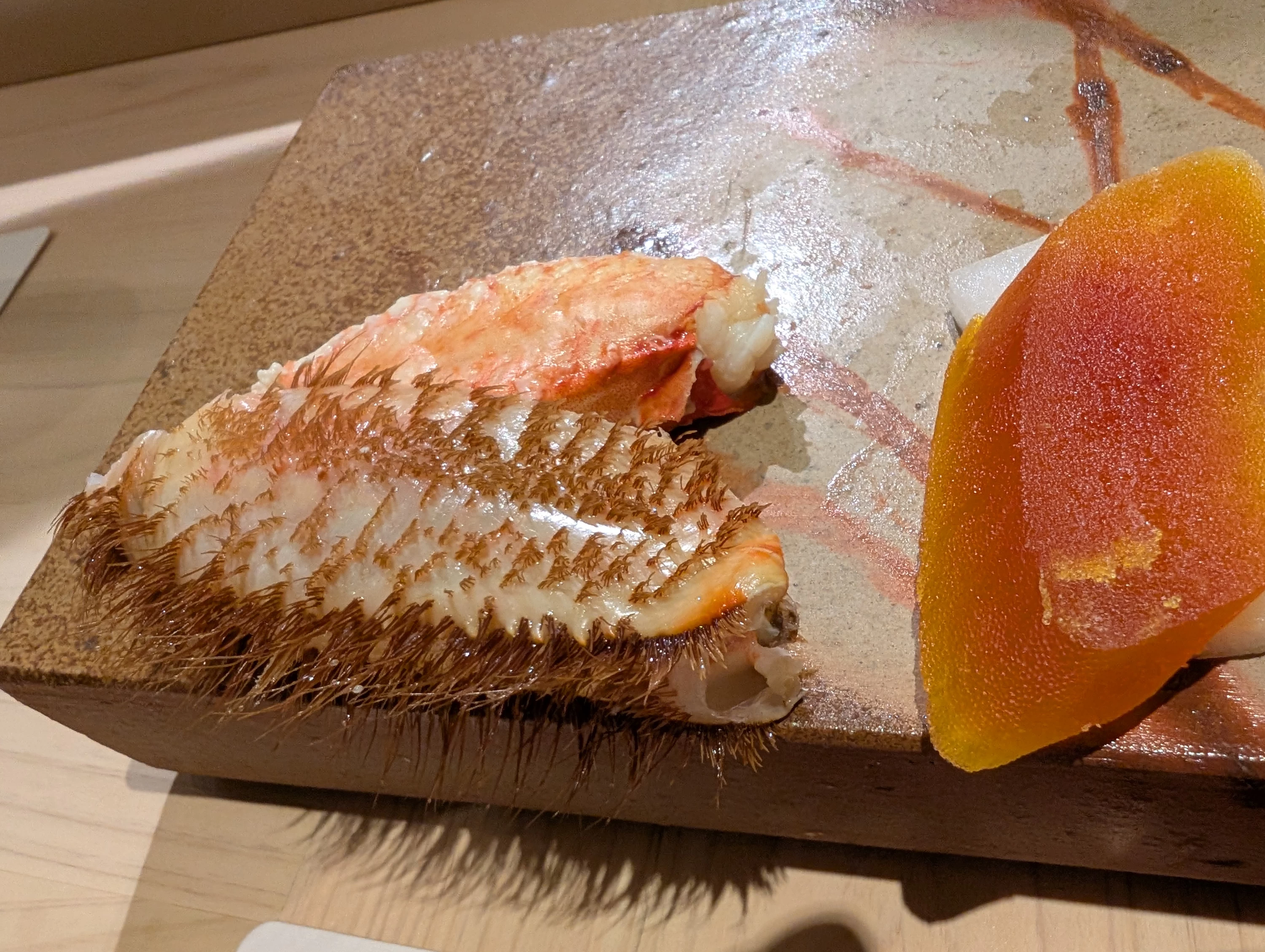 カニとからすみ（現地にて撮影）