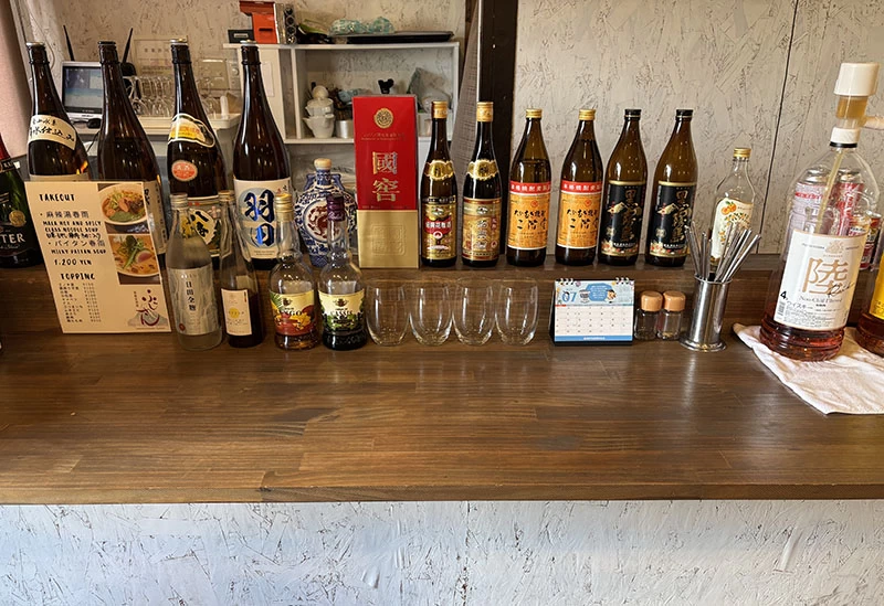 焼酎や日本酒や紹興酒、果実酒が充実