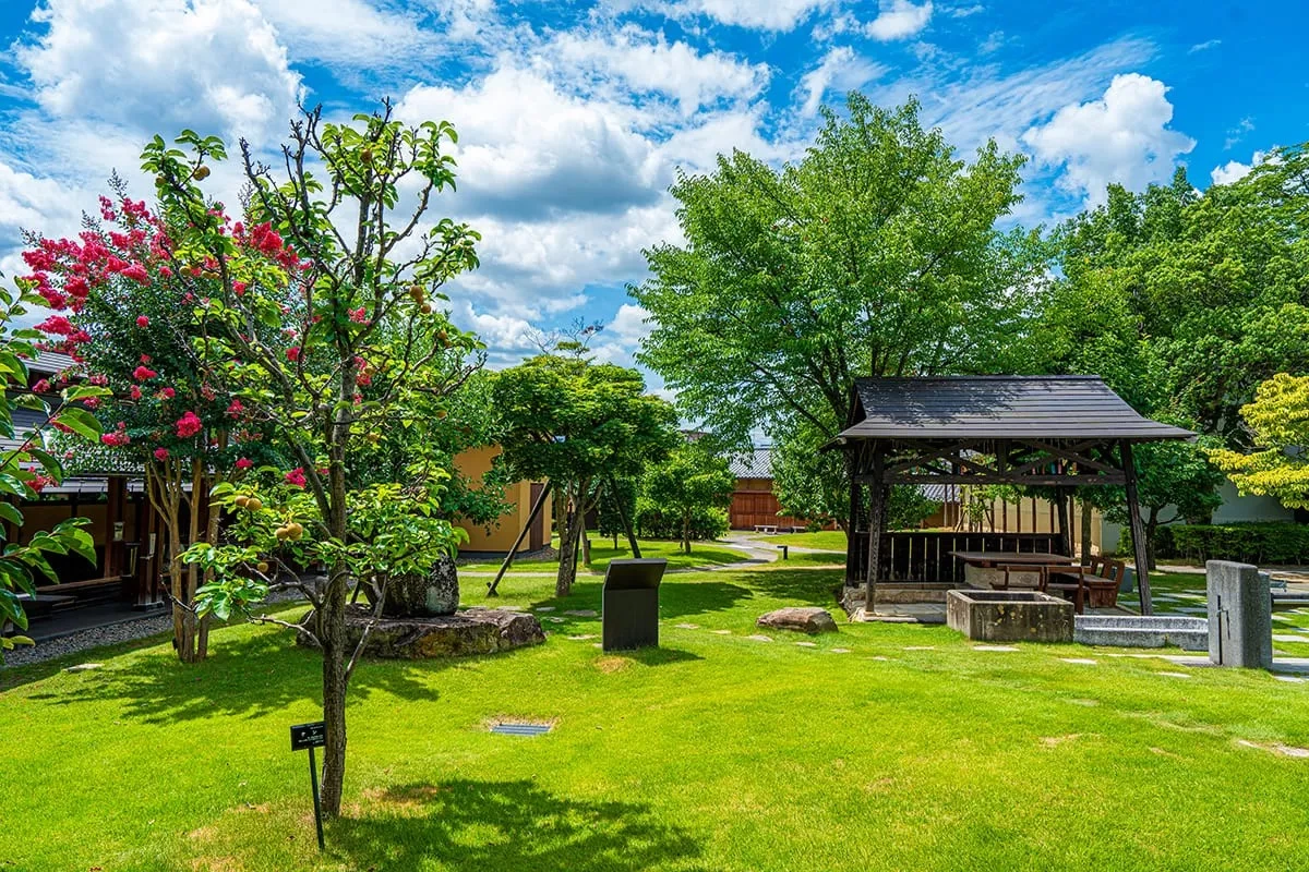 庭園の緑がまぶしい