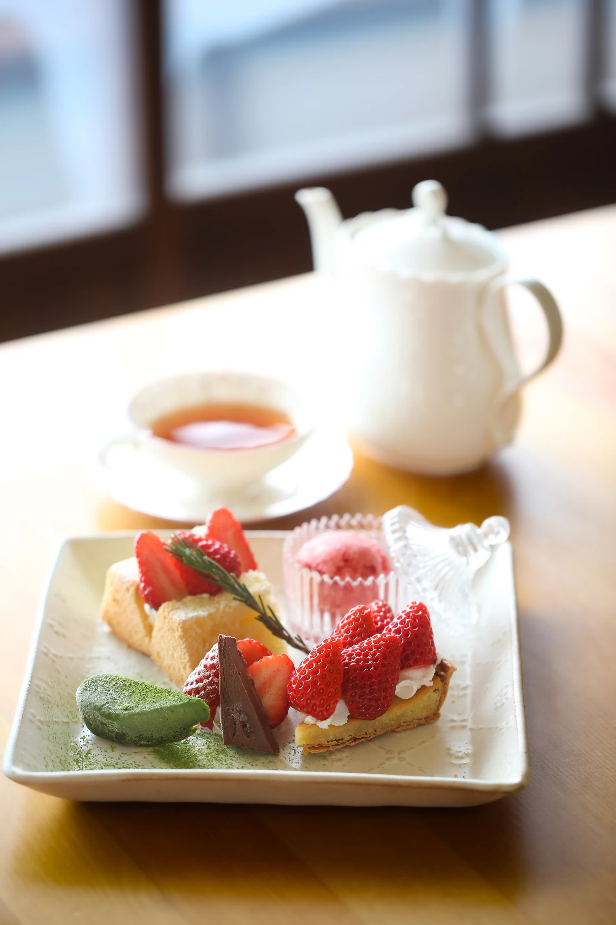 旬の素材を使ったお菓子が楽しめる