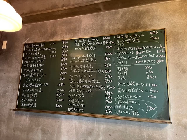 壁にはおいしそうなメニューがぎっしり（現地にて撮影）