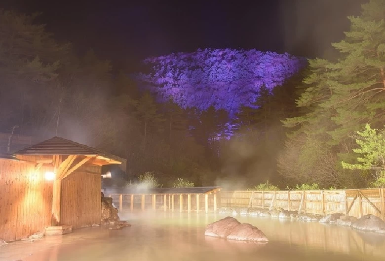 夜の西の河原露天風呂