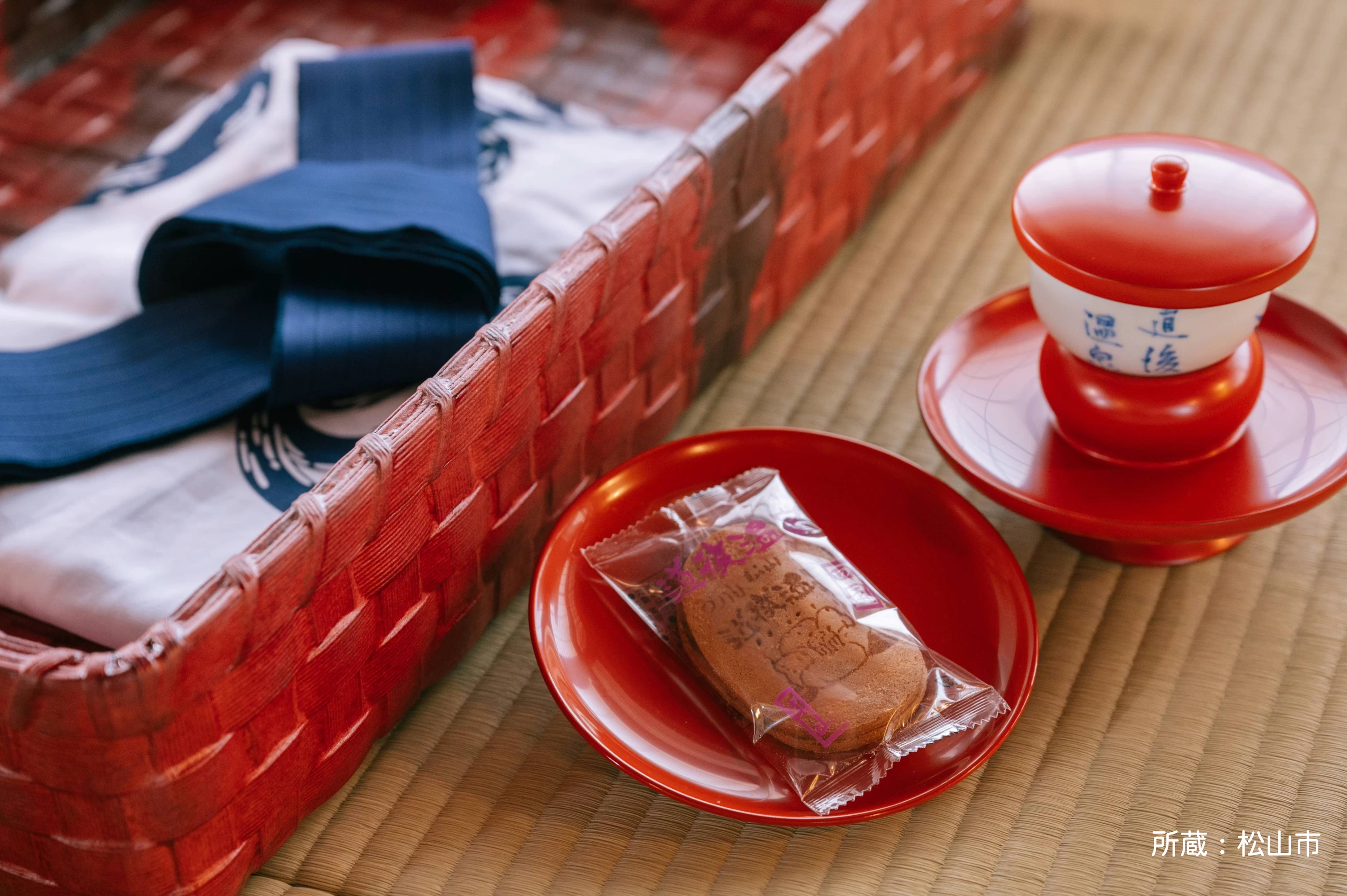 休憩室の浴衣とお茶